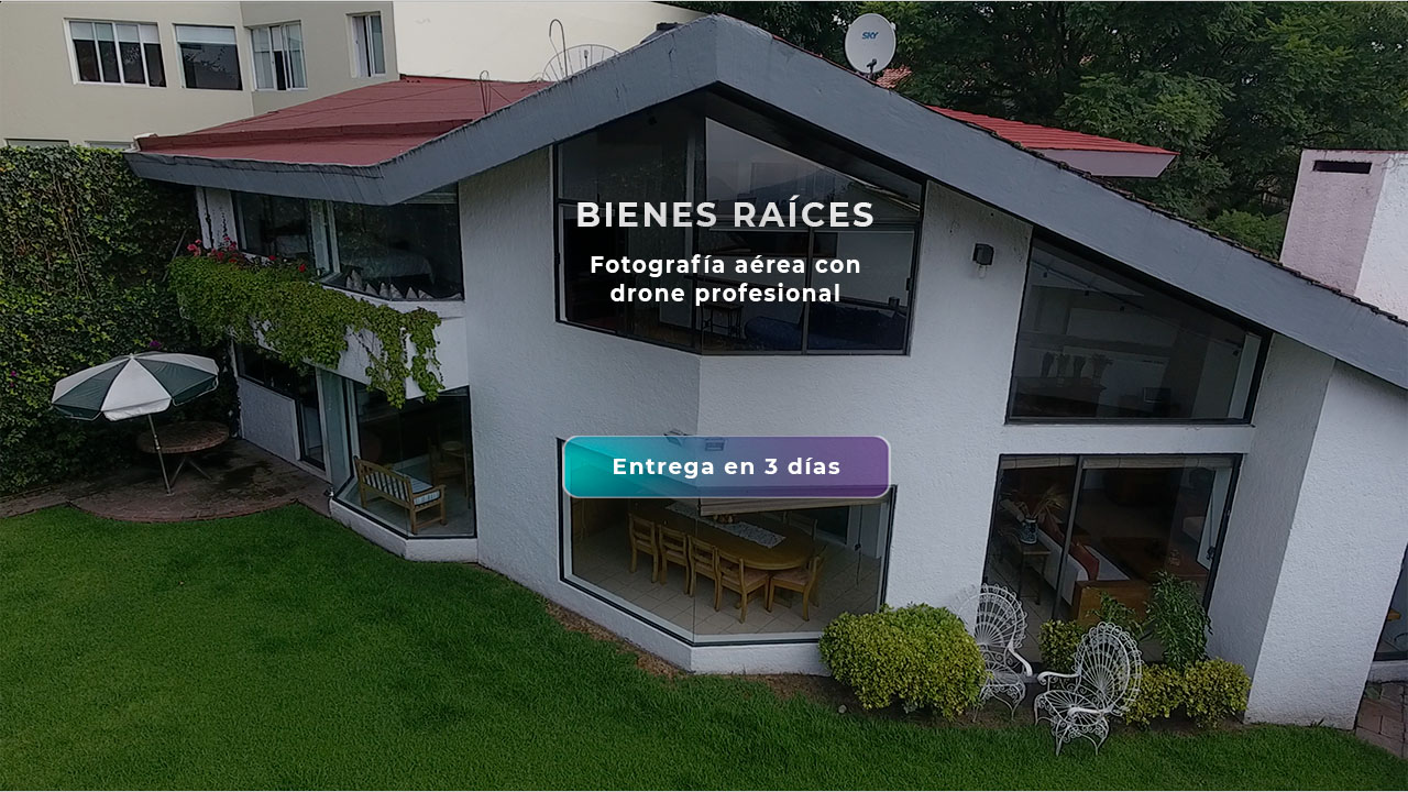 Fotografía aérea profesional con drone para la venta de una propiedad en CDMX