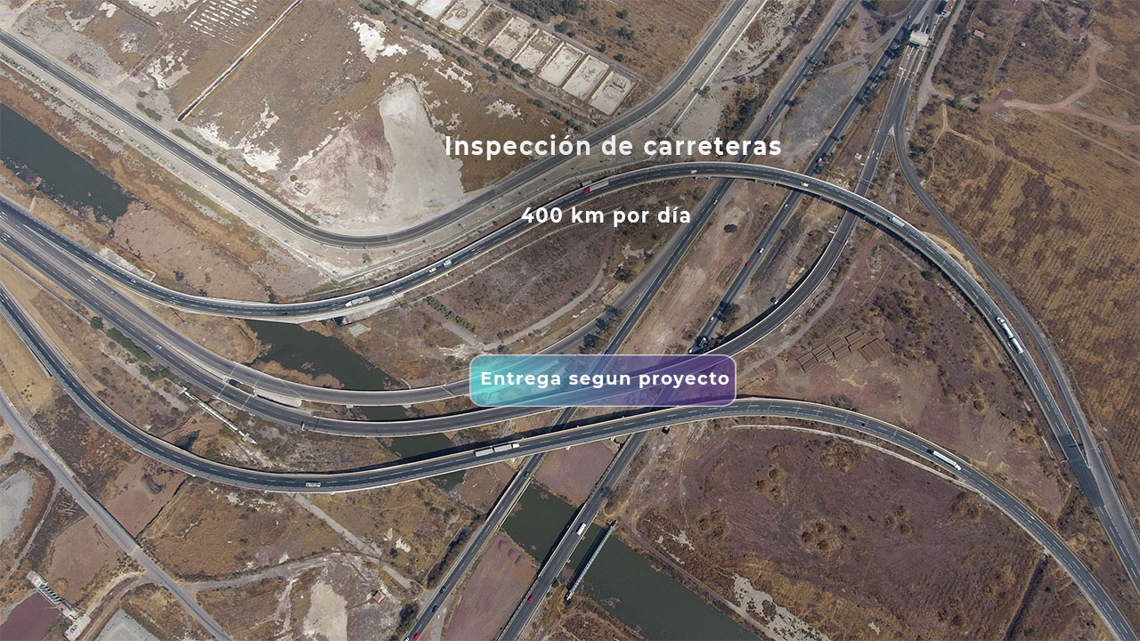 Inspección de carretera con drone