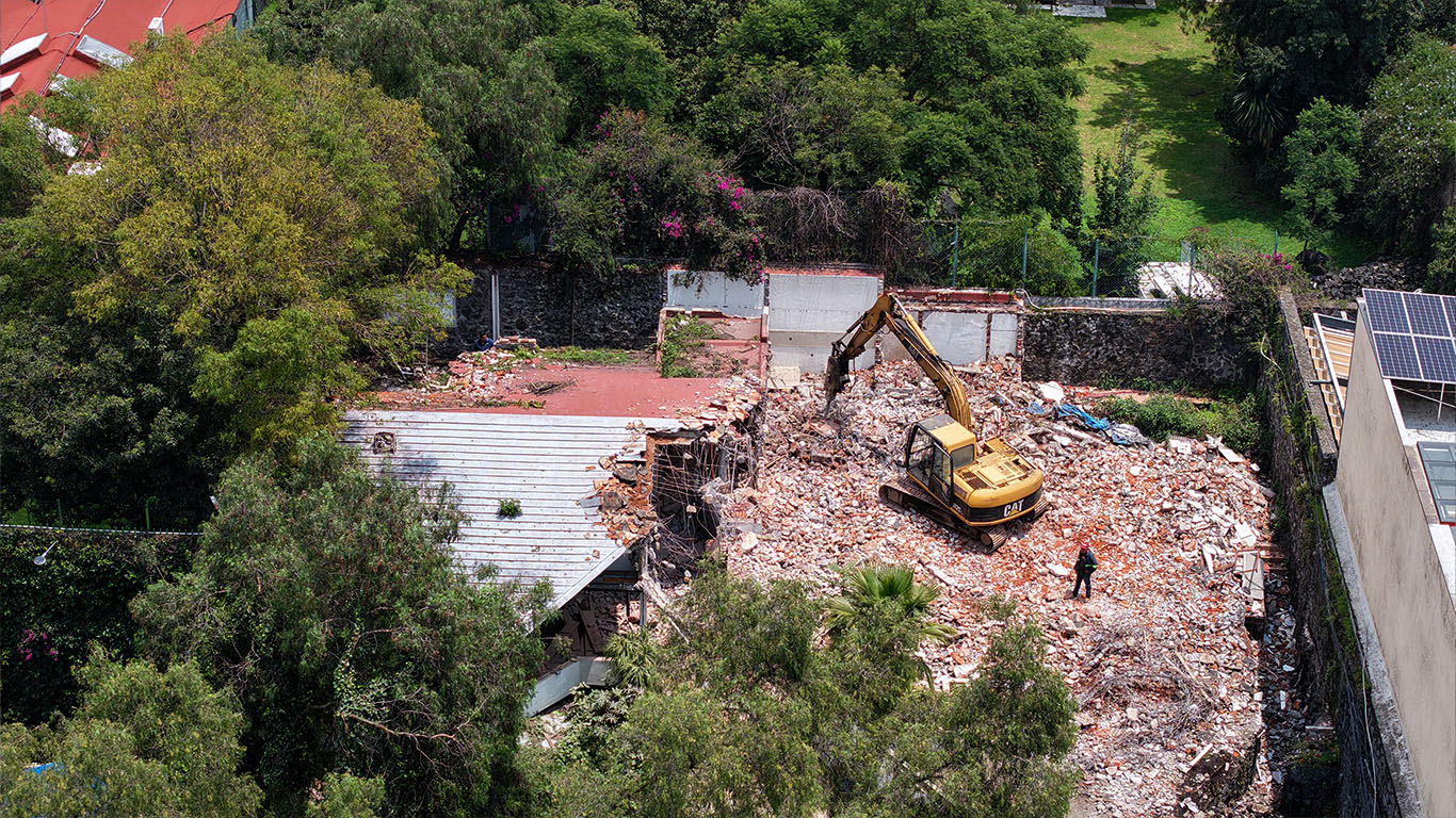 Seguimiento de construcción con drone en CDMX